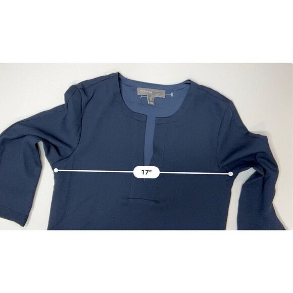 Donna Ricco New York Blue Tie Sleeve Shift Dress 2 NWOT Night Out Shirttail Hem - Picture 5 of 10
